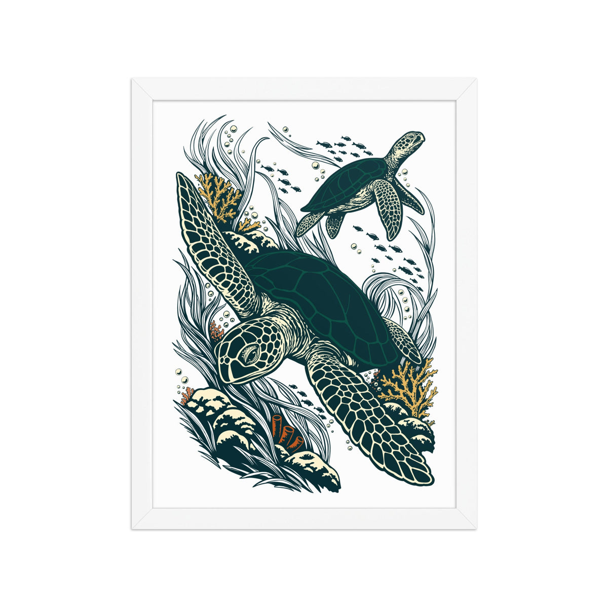 Sea Turtle Framed Art Print
