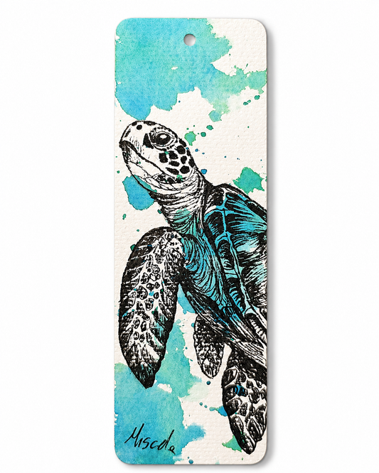 Sea Turtle 2 - Original Hand- Painted Bookmark